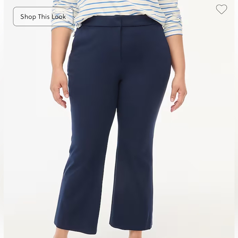 Navy crop flare pants